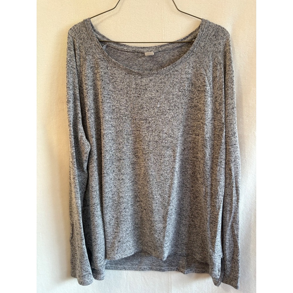Old Navy Womens Grey Marl Raglan Long Sleeve Scoop Neck Top Medium